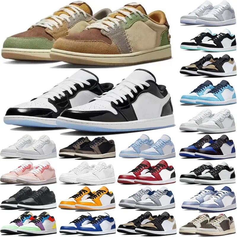 2026 top quality Mens low Running Shoes University Red Black Cyber Blue Cactus Jack Bred Toe Woman Sports Sneakers Classic Basketball shoe