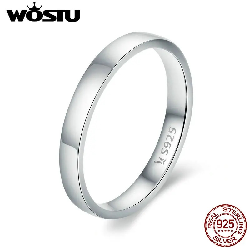 WOSTU 925 Sterling Sliver Adjustable Minimalist Style Simple Rings For Women Female Original Jewelry CTR232 260508BJ