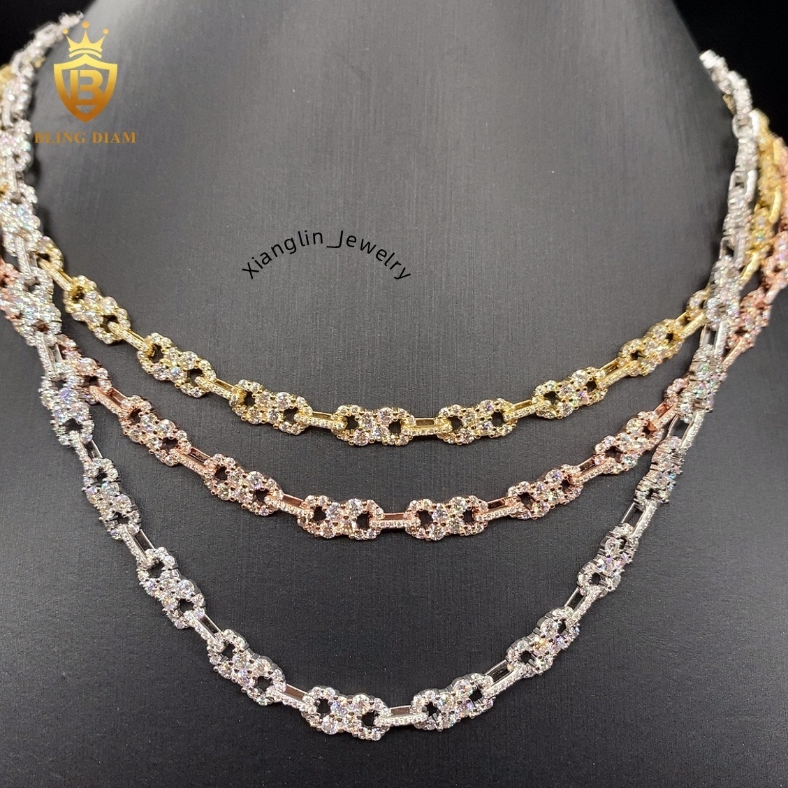 Hot Seller Bracelets 925 Silver Chain Bracelets Moissanite Bracelet Women Link Chain Necklaces VVS Moissanite GRA Certified