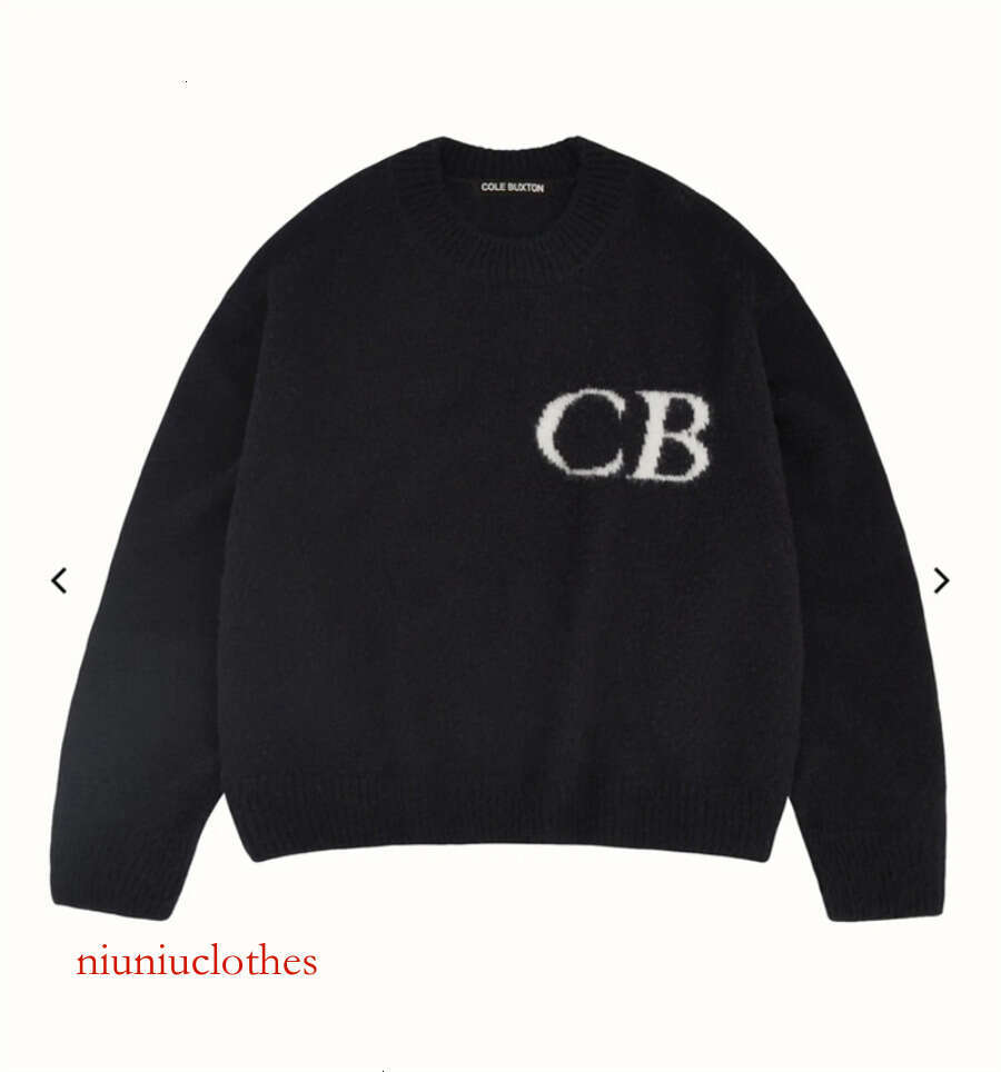 Cole Buztons Men Sweaters CB Latter Knit Jacquard Sweater Men Women Quality Loose Sweatshirts Clothing Hip Hop Sport Party Jacquard Sanded Vintage Q