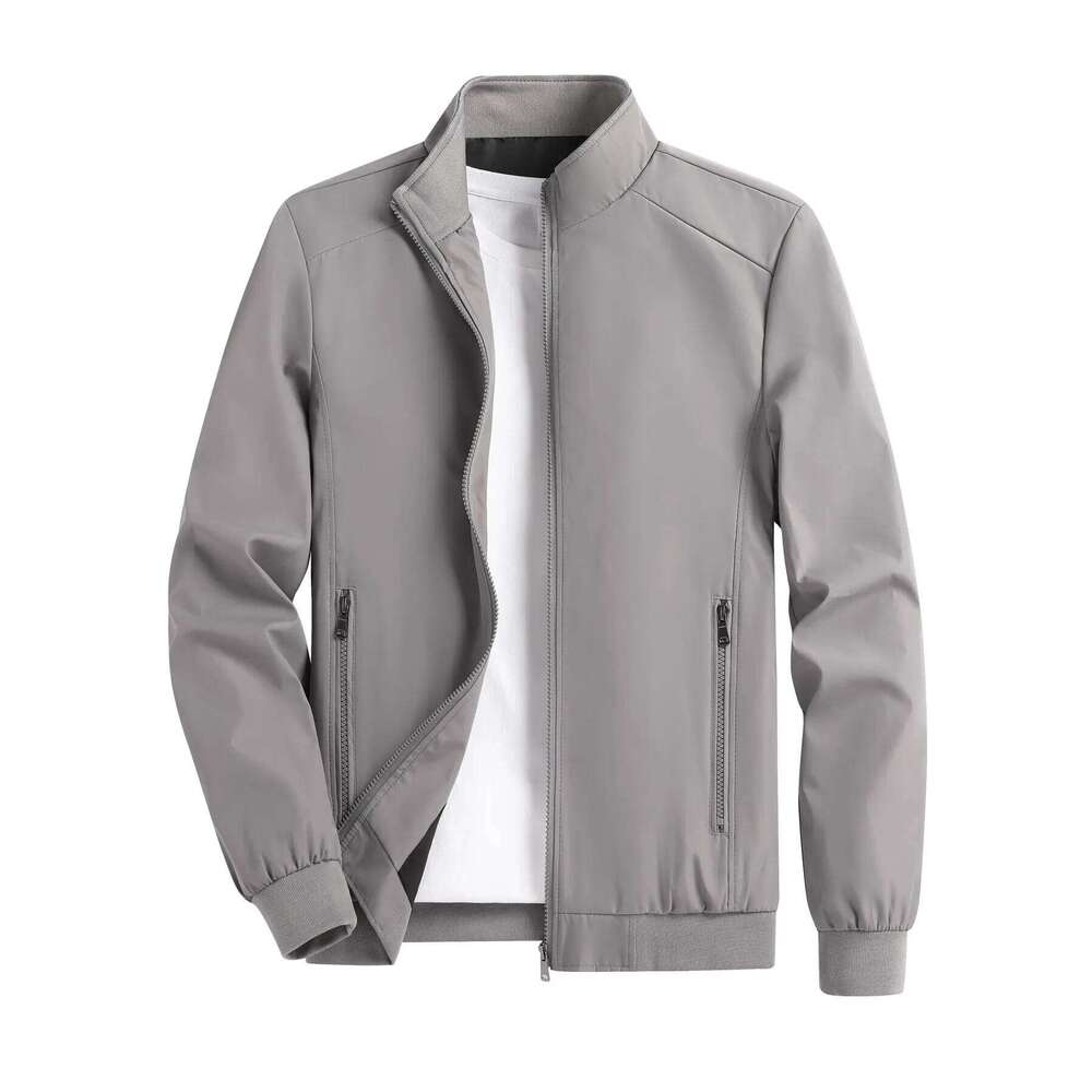 Spring And Autumn Thin Designer Fashion Solid Color Stand Collar Cardigan Jacket Men's Outdoor Sports Casual Versatile Top