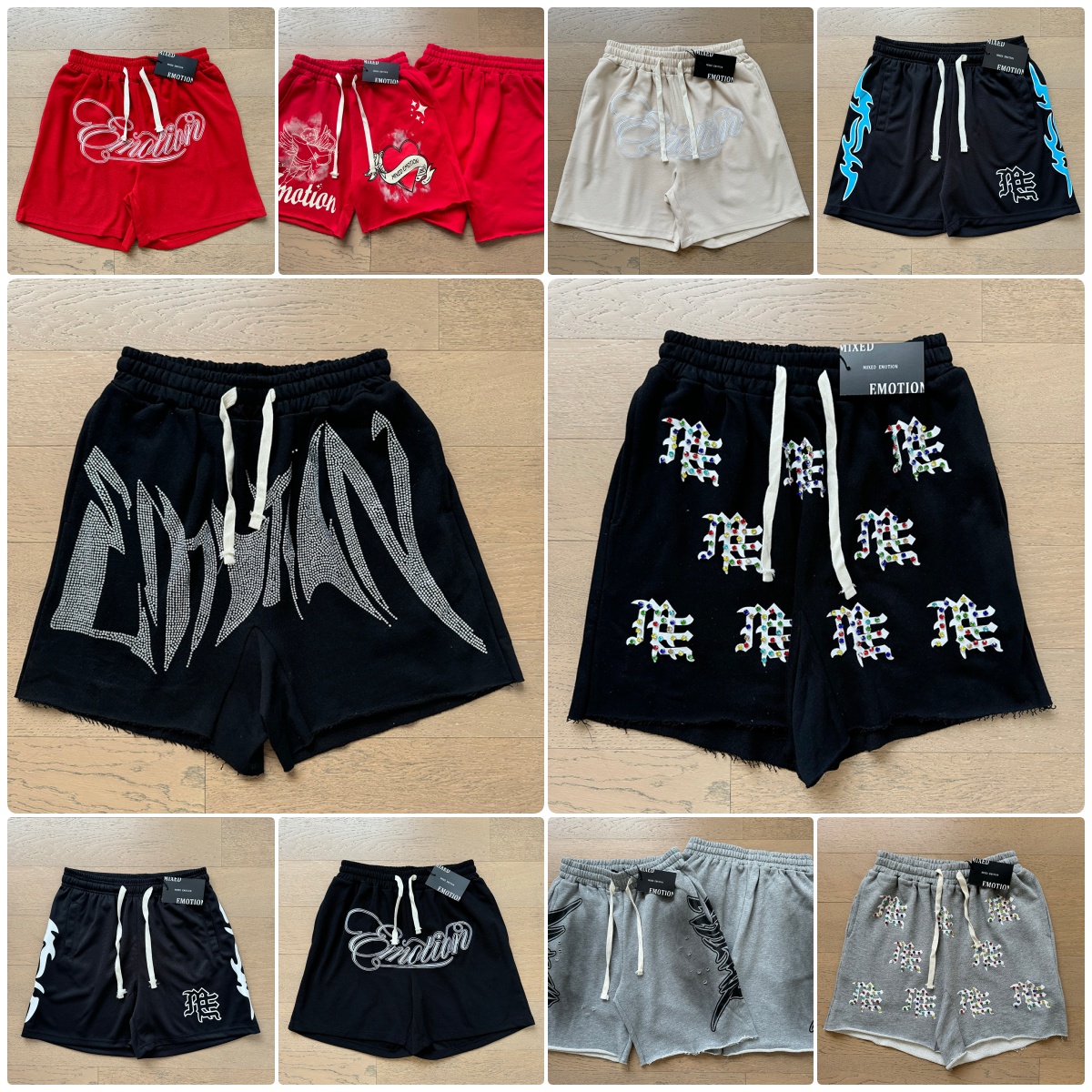 Mix Emotion Jorts Designer American Trend Designer Brand Couple Casual ME Shorts MIXED EMOTIONS Short Pants Gothic Letter Print Sports Mixed Emotion