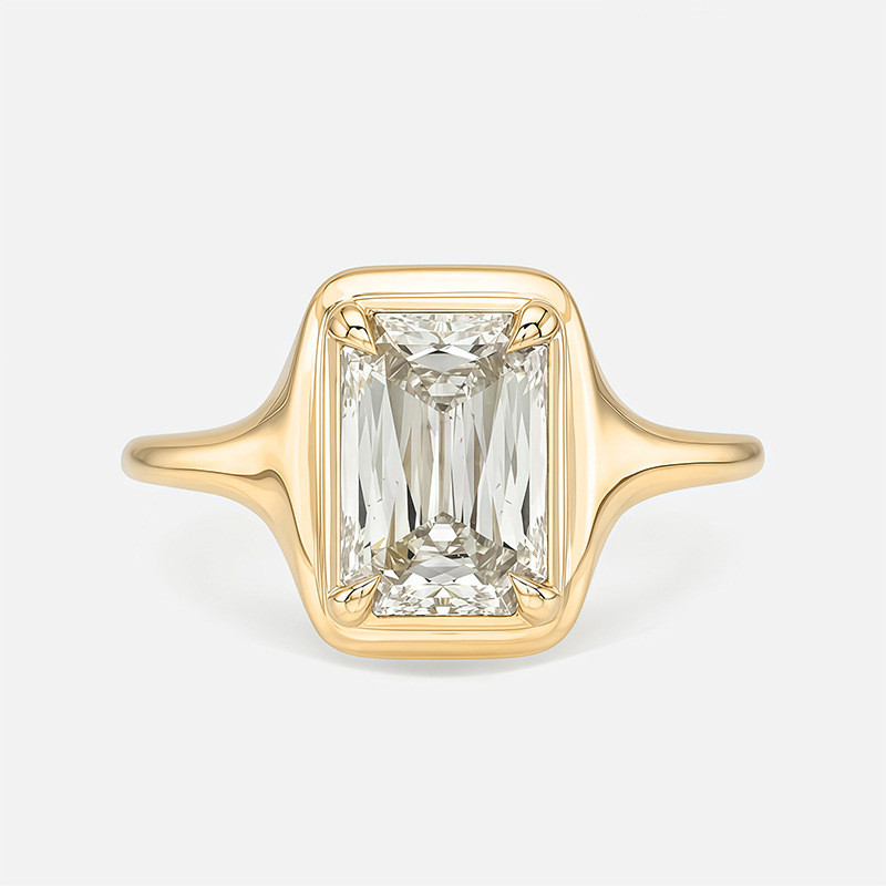 3ct square cut moissanite ring desinger for woman wed GRA certificate s925 sterling silver engagement VVS diamond 18k gold round band wedding rings