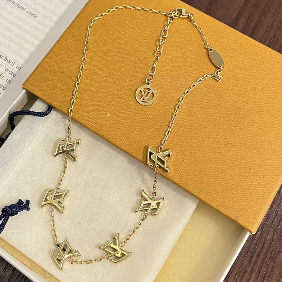 Boutique de groupes multiples de lettres de créateur, collier de haute qualité, à la mode, bijoux d'anniversaire de mariage pour femmes, cadeau s