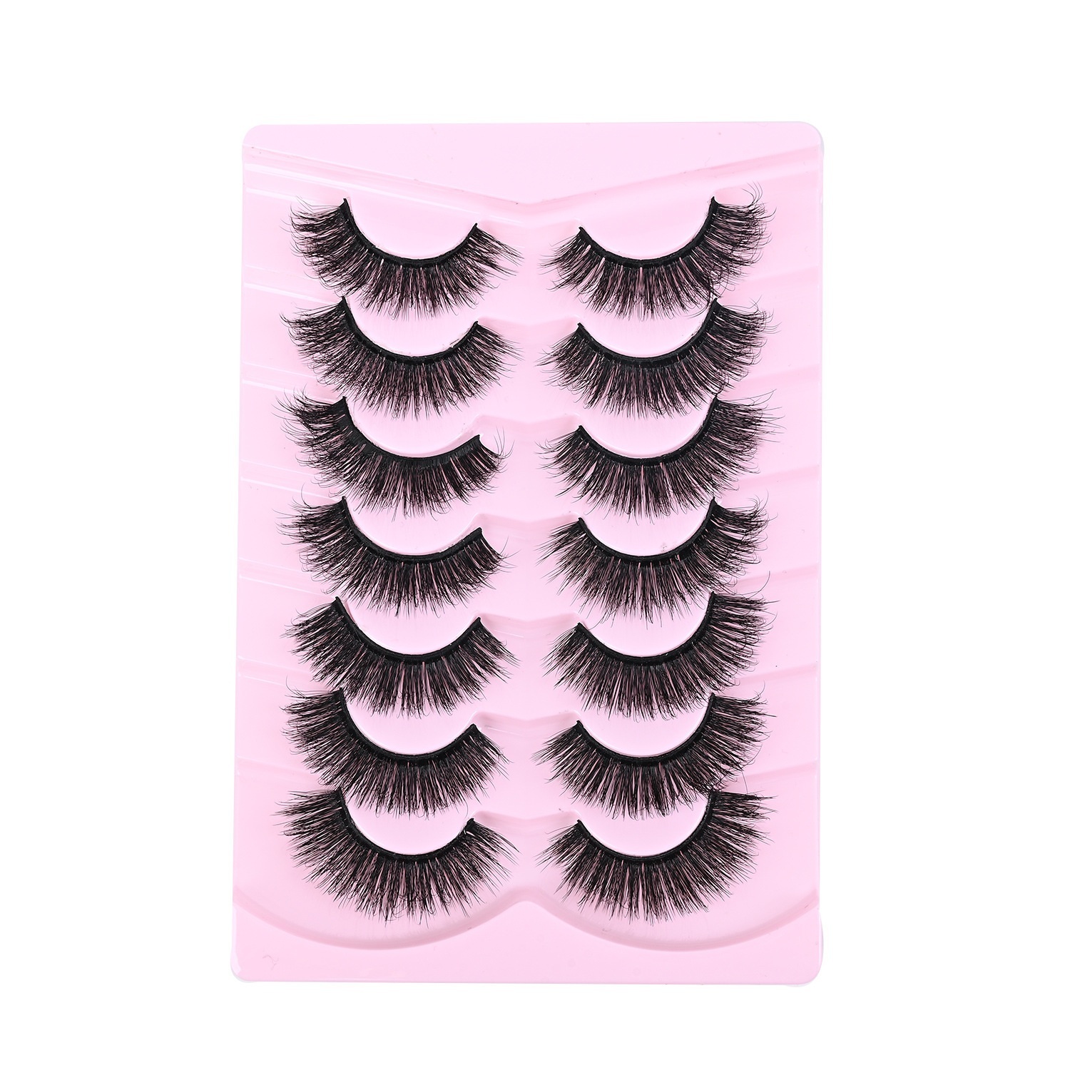 Thick Fluffy False Eyelashes Natural Look, 7 Pairs 3D Faux Mink Lashes Full Strip Easy to Apply, Hand Made Reusable Volume Eyelash Extensions Com-image-1105052415