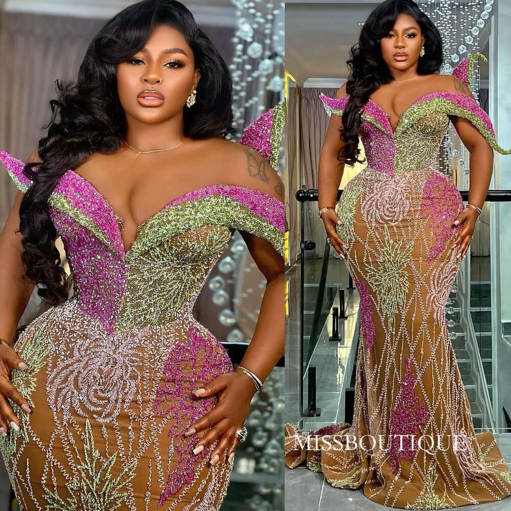 Aso Ebi Illusion Mermaid Prom Dresses 2025 Lace Beaded Stylish Evening Formal Party Second Birthday Engagement Gowns Plus Size Dress For Special Occ
