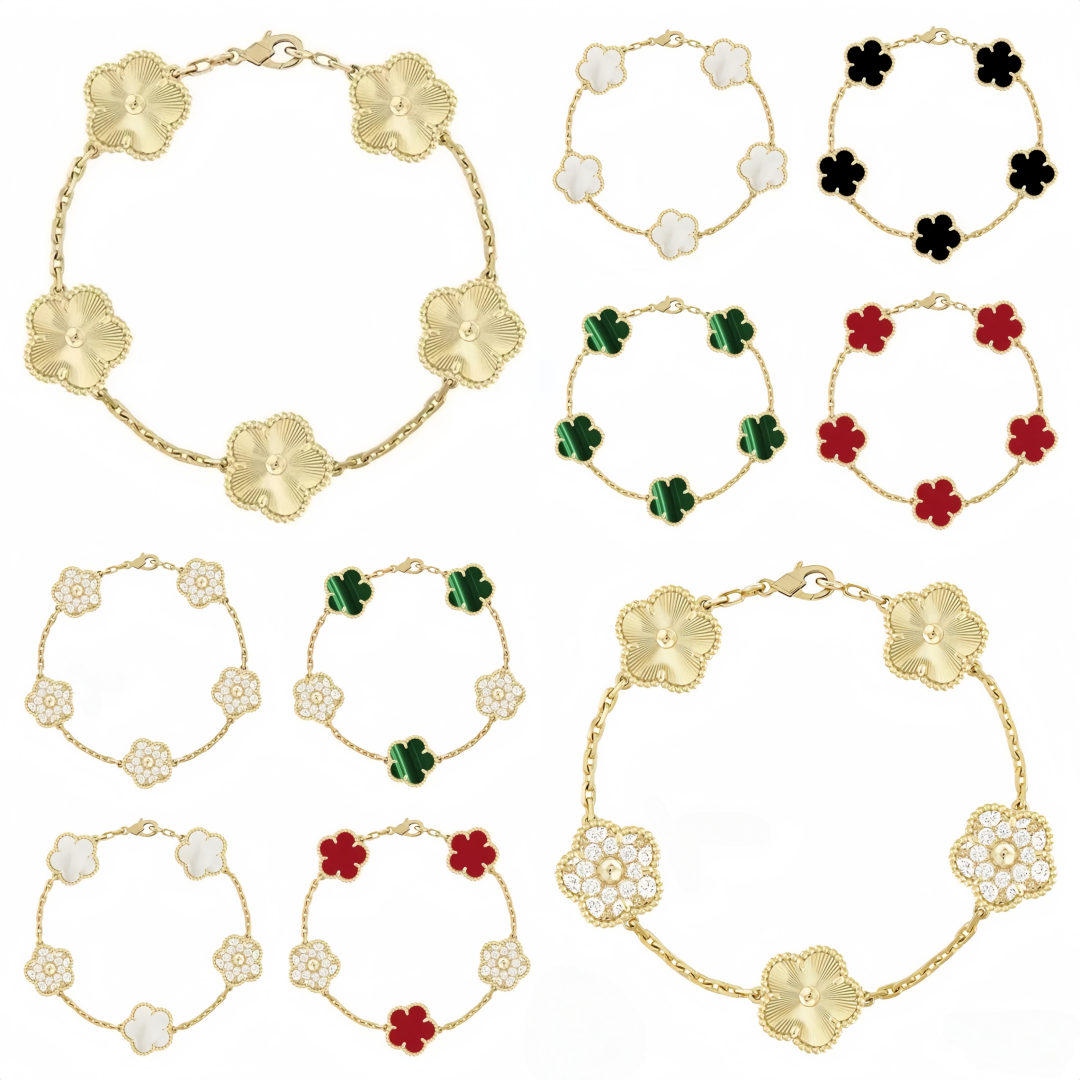 5 flower bracelet clover jewelry clover bracelet designer mother-of-pearl diamond 5 motifs vancleeefbracelet vancleed bracelet bangle luxury desi-image-1105129537
