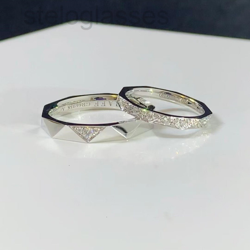 designer graffly bijoux Gejia Lava Haute Version 925 Argent CNC Incrusté Losange Bague Mode Lumière Style De Luxe Plein Diamant Unisexe Couple An