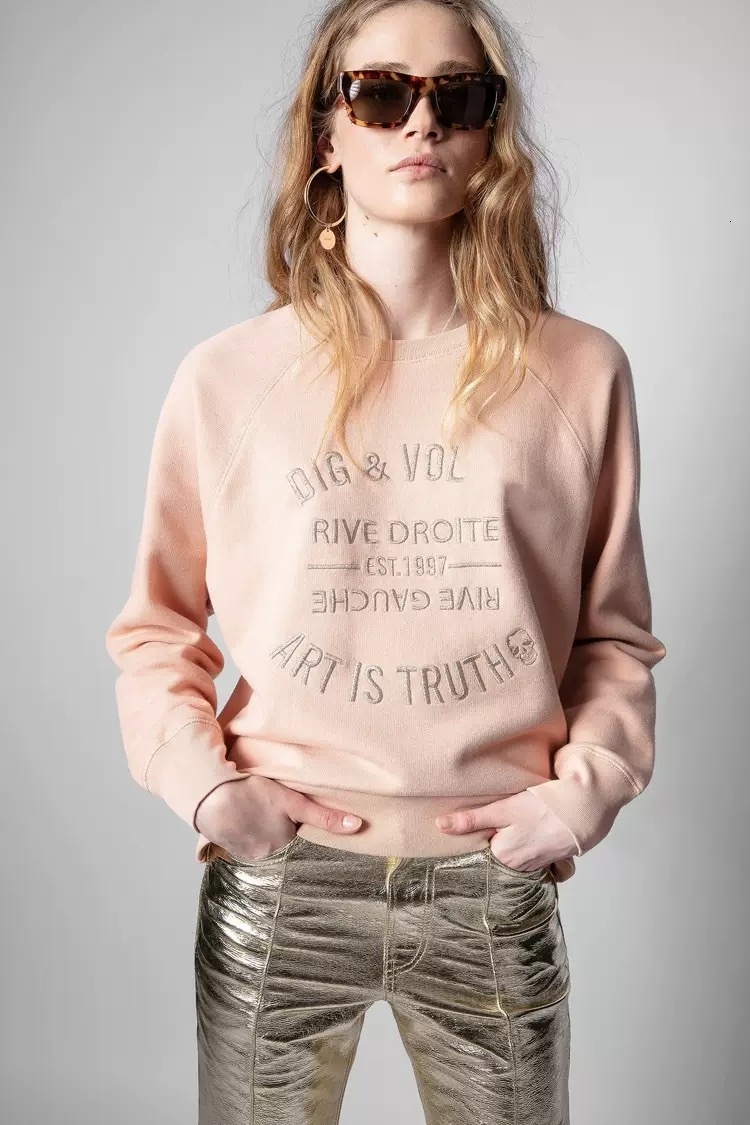 Voltaires New Niche Hoodie Fashion Classic Sweatshirts ZV Cotton Women Designer Sweatshirt Comfy Sweaters Comfrt Loose Embroidery Voltaires New Nich