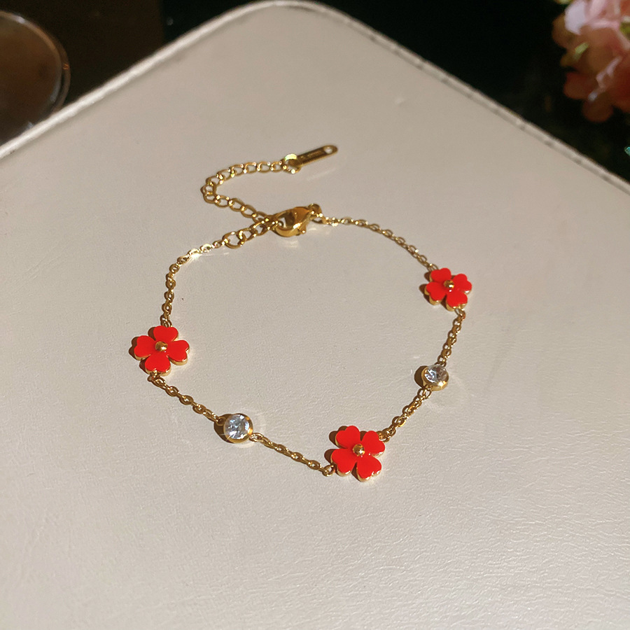 Super Shiny Zircon Mother-of-Pearl Flower Bracelet, Luxurious Sophisticated, Exquisite and Versatile Fashion Accessory-image-1105082952