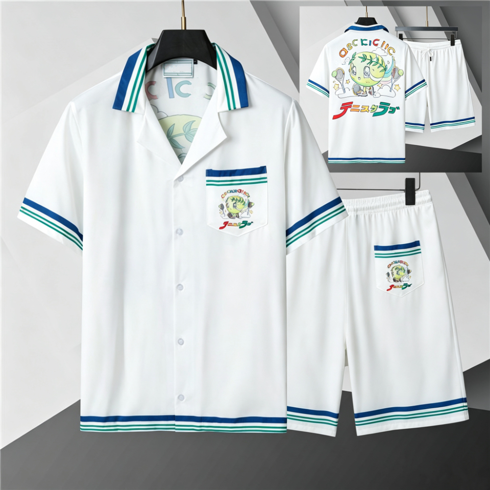 Men's 2 Pieces Letter Print T-Shirt And Shorts Set Casual Streetwear Summer Beach Matching Outfits