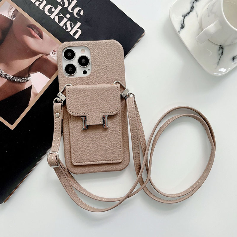 Halloween Card Holder Designer Phone Case for Apple iPhone 18 17 Pro Max 16 Luxury Leather Crossbody Strap Coque de Telephone Luxe Funda Movil Handy