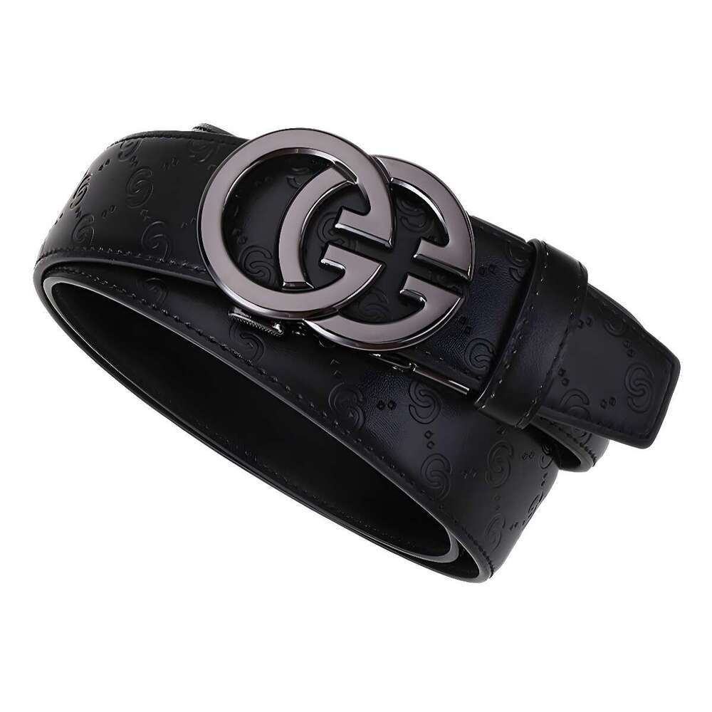High-End Premium Feel Men's Automatic Buckle Two-Layer Cowhide Pants Belt Versatile Casual Business Vintage Style Y2k Fashion Personality