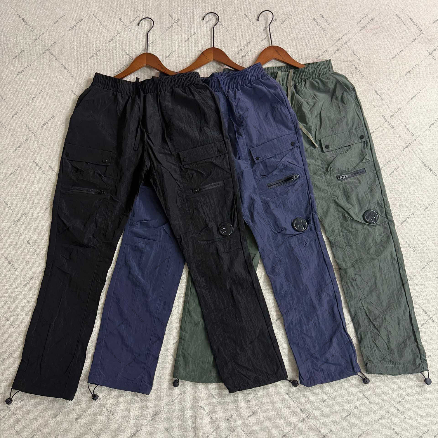 Mens Cargo Pants Solid Color company fashion Straight Leg Workwear Trousers Multi-Pocket Utility Streetwear Pants-image-786047415