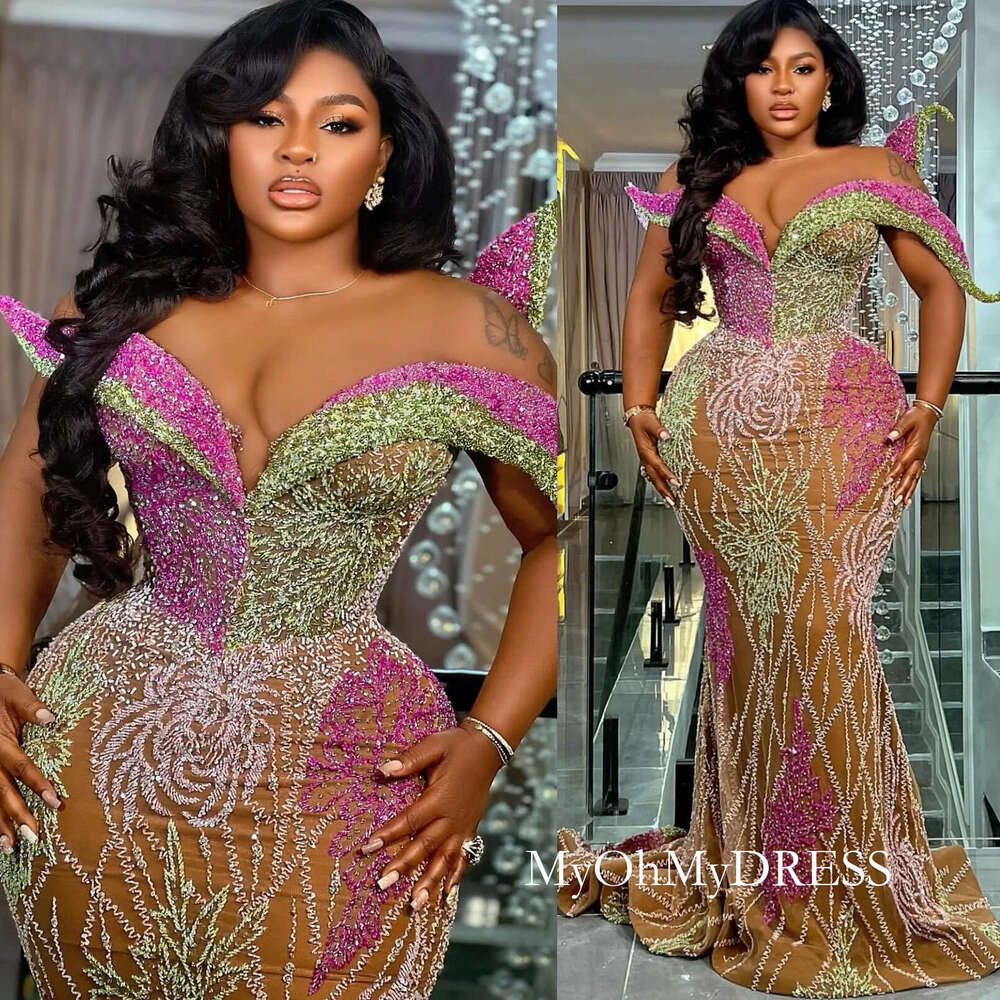 Aso Ebi Illusion Mermaid Prom Dresses 2025 Lace Beaded Stylish Evening Formal Party Second Birthday Engagement Gowns Plus Size Dress For Special Occ