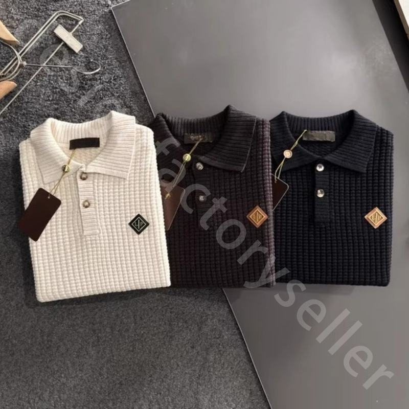 Luxury Designer Sweaters Autumn and Winter Mens Wool Tops Lapel Knitting Button Sweaters L1289