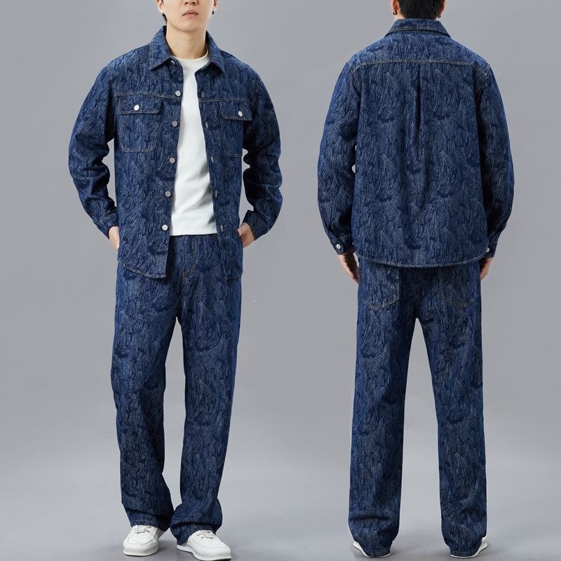 POLO American Style Jacquard Spring Summer Men S Denim Suit Hoodie Loose Fitting Designer T Shirt Plus Size Shirt Stylish Lightweight Casual Shirt S