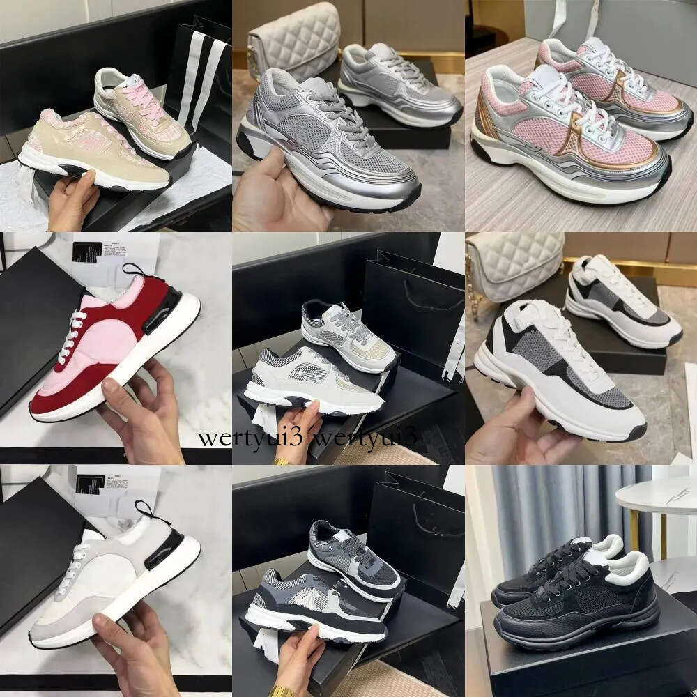 Trainers CC Logo Brand Sneakeras Designer Outdoor Luxury Coquette Chan Casual Mens Women Black White Pink Red Grey Blue Silver Fashion Runners Sport