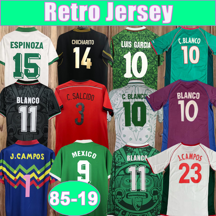 1985 2019 Mexico CHICHARITO Mens Retro Soccer Jerseys C. SALCIDO BLANCO HERNANDEZ H. SANCHEZ Home Away 3rd Vintage Football Shirts Uniforms