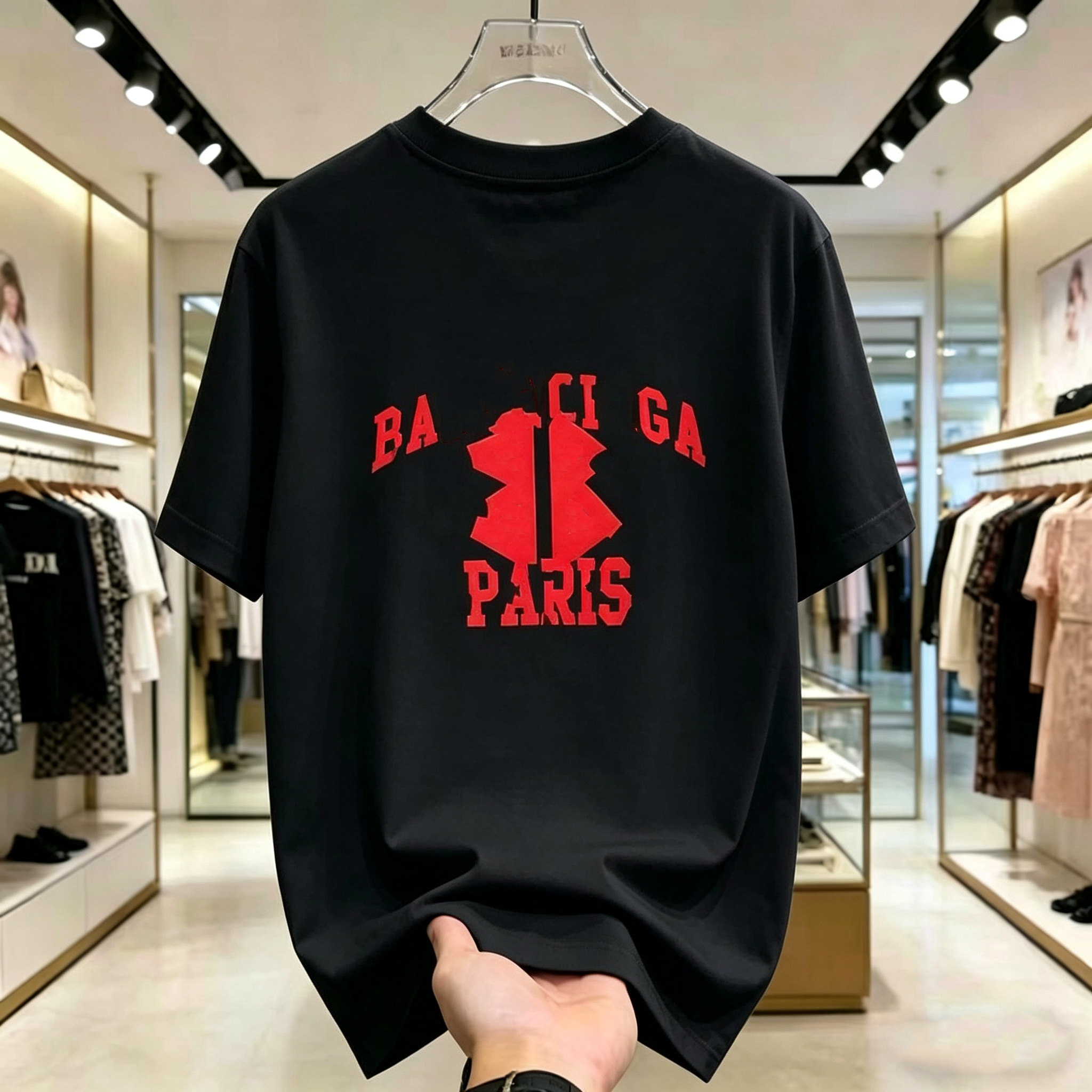 2026 Summer Slimming Men's Luxurious Short-Sleeve T-Shirt with Fashionable Prin Cool Round Neck Casual and Trendy Bestseller66