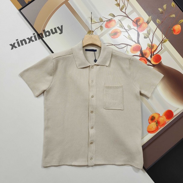 xinxinbuy Men designer Tee t shirt Italy emboss letters jacquard fabric knitted cotton women blue gray Orange S-XL