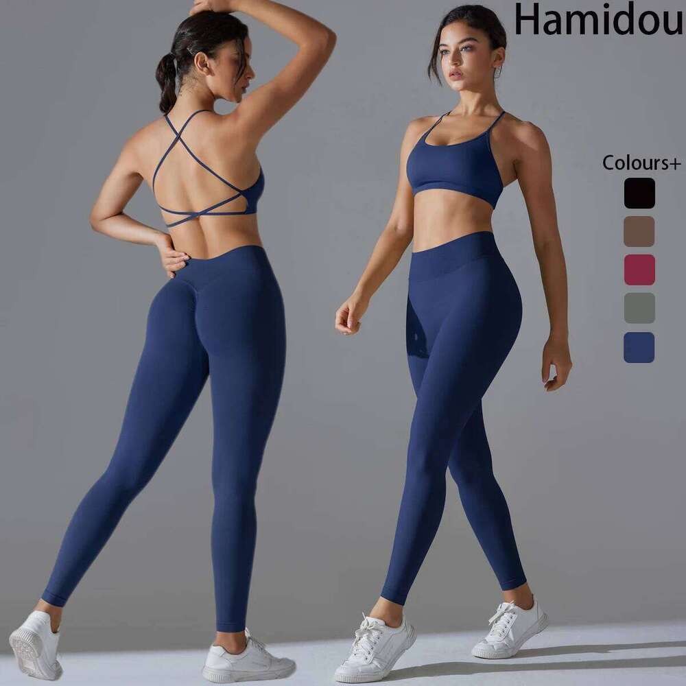 Ribbed Woman 2 Piece Seamless Yoga Set Gym Wear Push Up Sports Bra Leggings For Women Workout Outfit Sportswear Tracksuit 26L0508