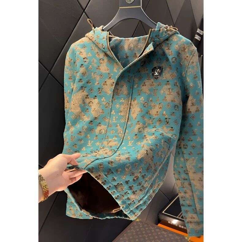 Trendy Men 's Clothing, New Fashion Jacket Stylish And Unique Jacquard Design With, Hood, High-End Versatile Casual Top Asia Size