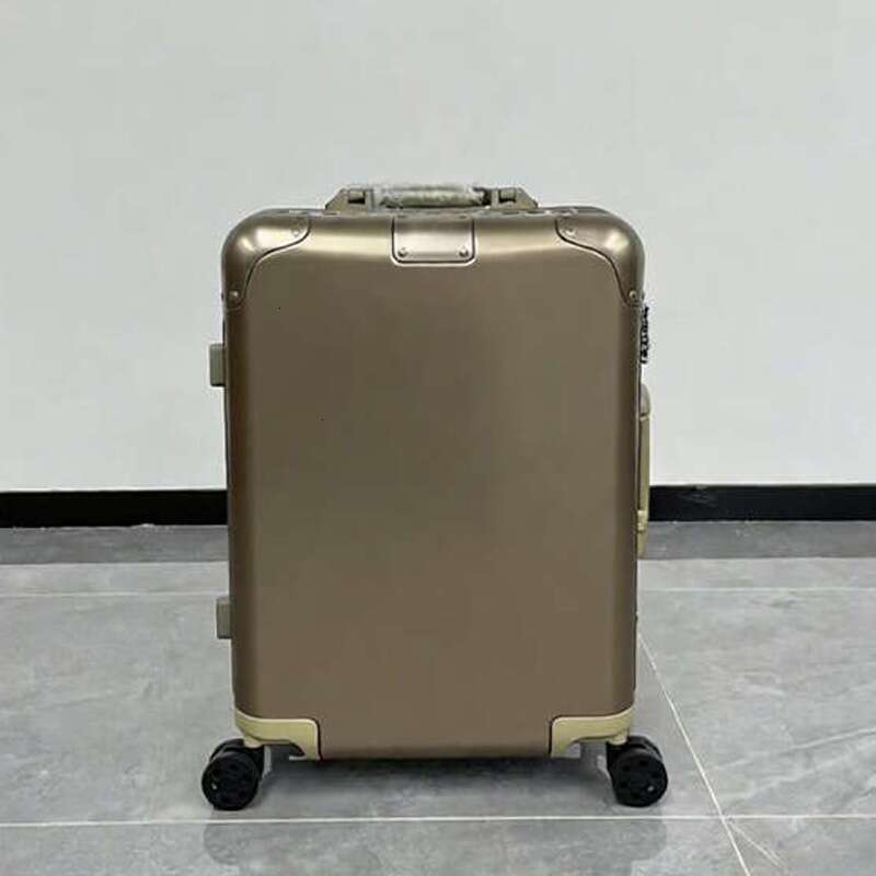 Top Grade Aluminum Alloy Suitcase Luxury Designer Luggage TSA Customs Lock Carry On Suitcase Pressure Resistant Sturdy Telescopic Handle Travel Trol