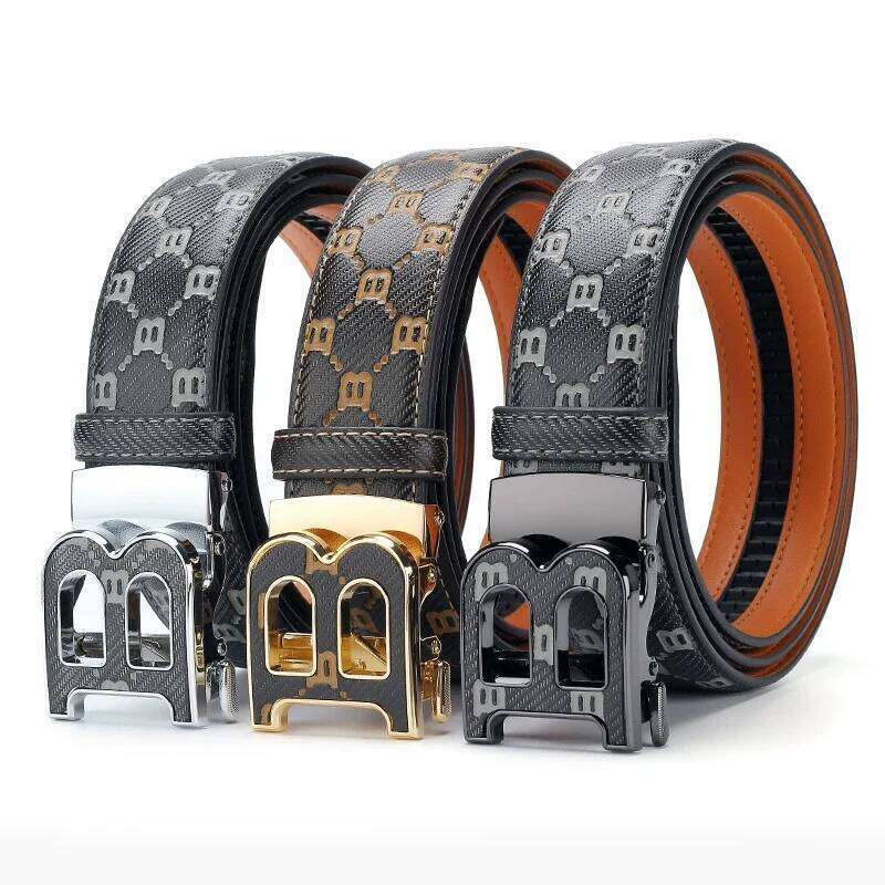 Men's Fashionable Luxury Brand for Men Letter B Buckle Belt Male Business Casual Style 26H0508