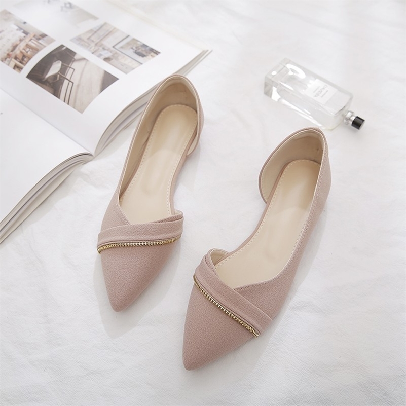 Women Flats Side Empty Solid Color Large Size 43 44 45 Shoes for Women Pointed Toe Basic All Match Summer Casual Shoes 32 33 260507