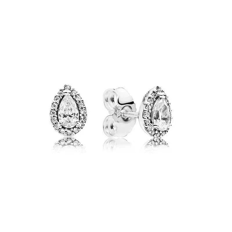 Hot Sale Fashion Women Girls Silver Gold Stainless Steel Round Snowflake Water Drop Heart Circle Letter Stud Hoop Earrings Jewelry A Gift