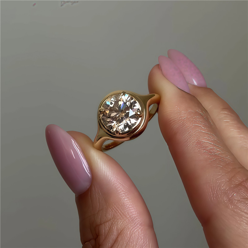2ct moissanite ring round cut desinger for woman wed 18k gold GRA certificate s925 sterling silver engagement VVS pear diamond band wedding rings je