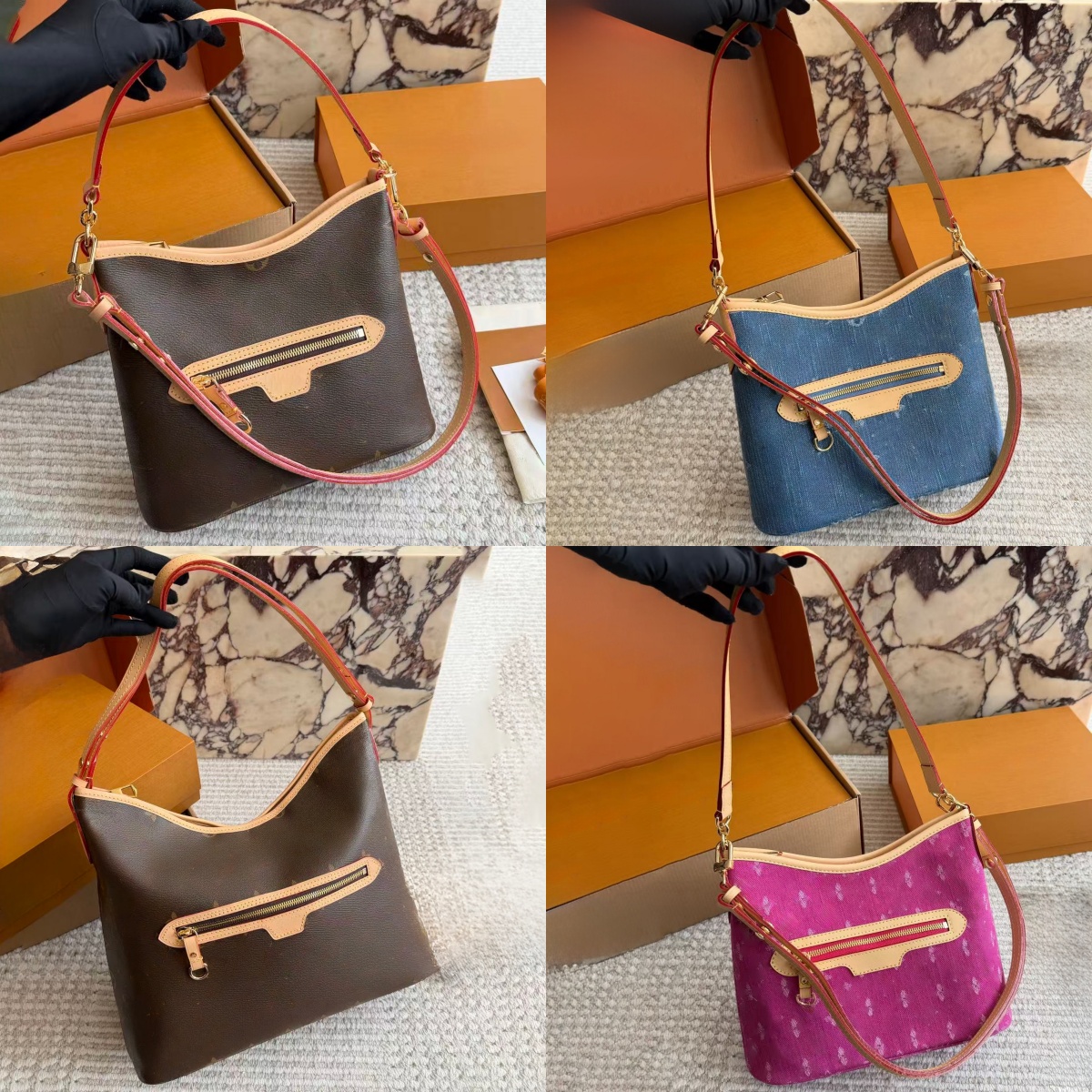 2026 Designer Denim Handbag Luxury Lineup Bag Zipper Tote bags Shoulder Bag Crossbody Top Handbag Bag pink blueShopping Bag M27335 M28423