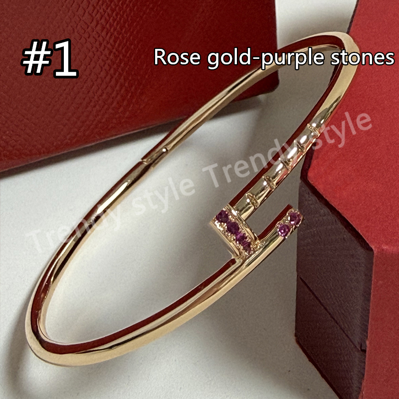 Jewelry Screw Bracelet Fashion Design Stones Diamond Bangle with gift box-image-721771456