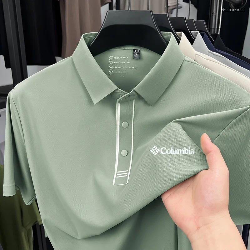 Men's Polos Original Designer Print T-shirt Summer Breathable Short Sleeve Solid Color Lapel Polo Shirt Business Casual Wear