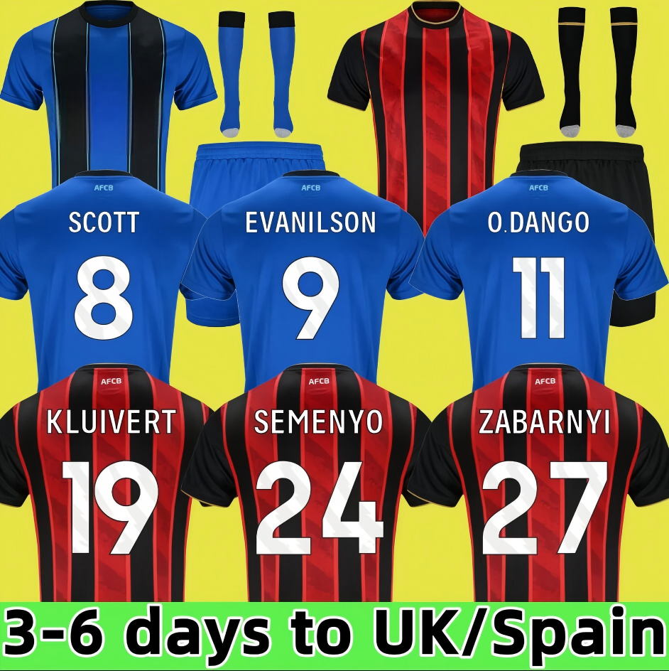 AFCB Bournemouth 25-26 EVANILSON Soccer Jerseys KLUIVERT 25 26 football shirt CHRISTIE O.DANGO ADAMS BROOKS SCOTT SENESI J.ARAUJO maillots de fut-image-917229614