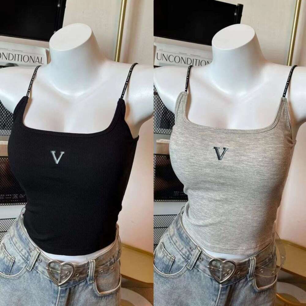 Women's Sexy Padded Camisole Top, Acetate Sleeveless Tank with Chest Pads - Slim Fit School Outfit, Everyday Layering Top for Going Out and Casual D