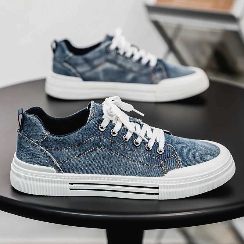 Personalized Spring and Autumn New Mens Shoes Korean Style Fashionable Large Size Low-Top Casual Shoes Denim Single Shoes Versatile Sneakers H260507