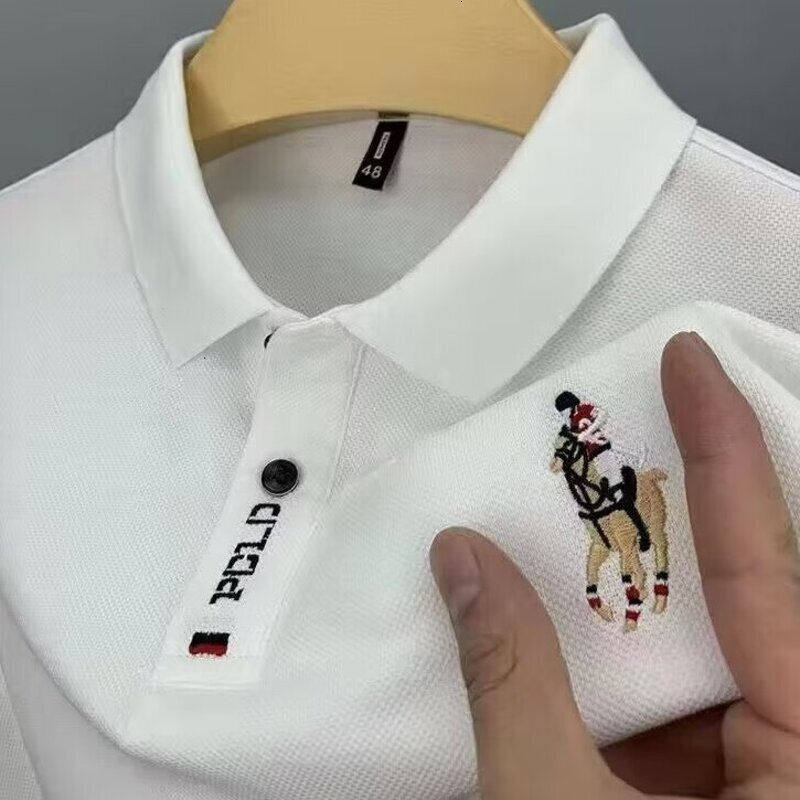 Designer Poloshirt Men Polo Shirt Men's Polo Shirt Summer Embroidery Short Sleeve Turn-down Collar Casual Large Size Youth & Middle-aged Daily