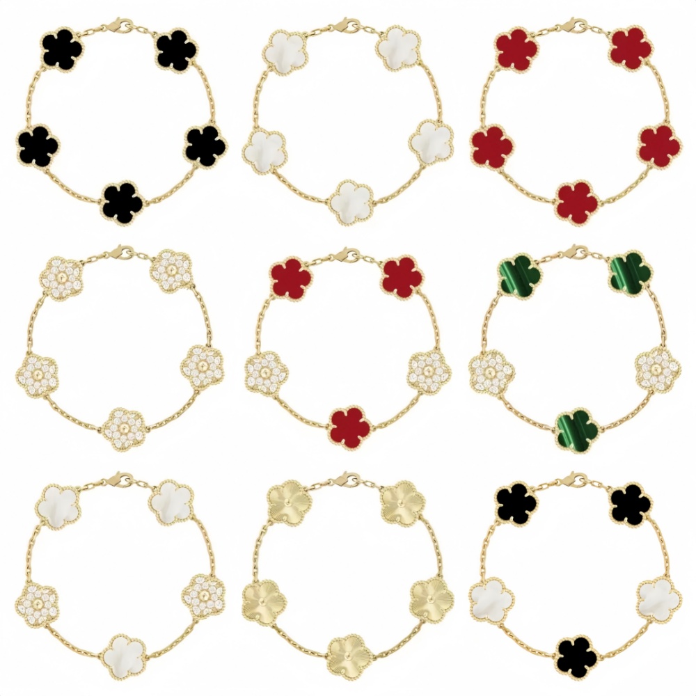 5 flower bracelet designer for women clover bracelet luxury jewelry diamond bracelets fashion 5 motifs bracelet pearl vancliff braclet wedding pa-image-1105115499