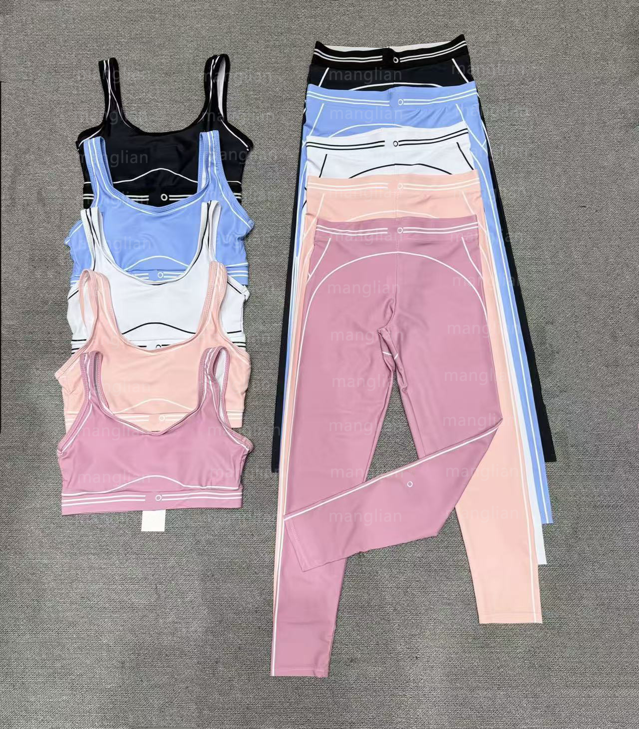 Women Yoga Outfit High Waist Seamless Stretchy Breathable 2 Piece Athletic Set for Yoga Running Training-image-1105134287