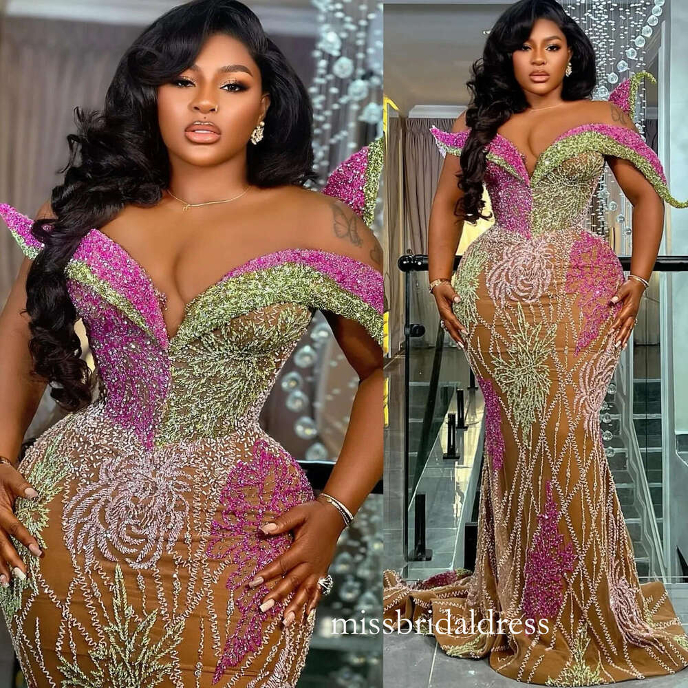 Aso Ebi Illusion Mermaid Prom Dresses 2025 Lace Beaded Stylish Evening Formal Party Second Birthday Engagement Gowns Plus Size Dress For Special Occ