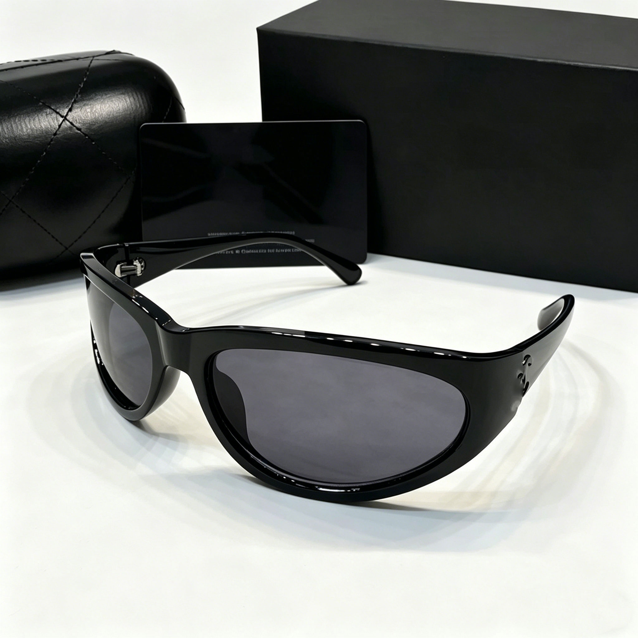 2025 New Y2K Retro Wrap Around Cat Eye Sunglasses Black UV400 Unisex Luxury Inspired Streetwear Eyewear Wholesale Bulk