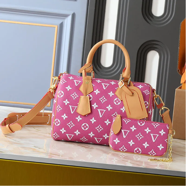 Luxury Designer P9 Speedies Bag Shoulder Bag Woman Ostrich Leather Pillow Bag Classic Handbag Crossbody Purse Clutch Wallet Tote Bag Boston Bag2