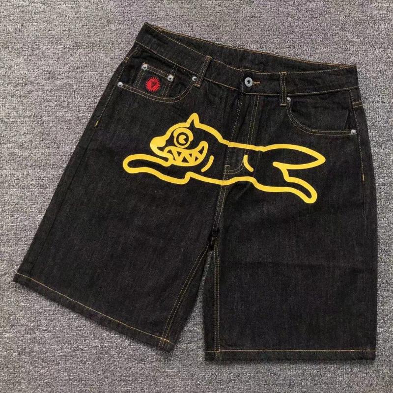 Designer mens shorts icecream Baggy jeans for mens designer jeans high quality street pants trendy BBC Flying Dog Pattern Print Hip Hop Vintage y-image-1105234632