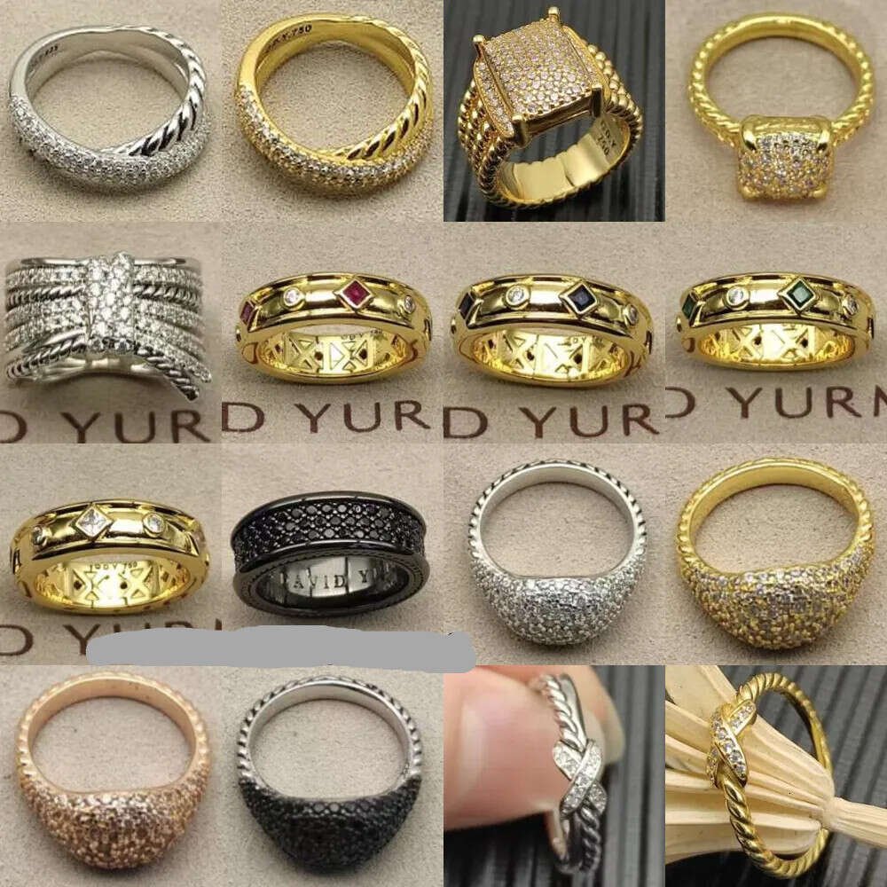 2025 925 Sterling Silver Christmas New DY Jewelry Retro Couple Trend Fashion Simple Spiral Design Colored Crystal Ring