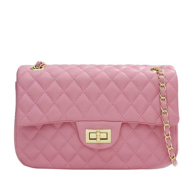 Women Luxury Style Rhombus Quilted Flap Shoulder Bag, Classic Interlaced Chain Strap Crossbody Purse, Retro Turn-lock Square Handbag For Multiple Oc