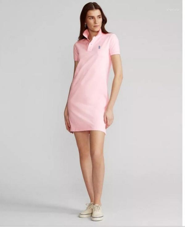 Casual Dresses Women's dresses for woman designer Pony Polo Dress Classic Small Horse Embroidery Stand Up Slim Fit Solid Color Summer