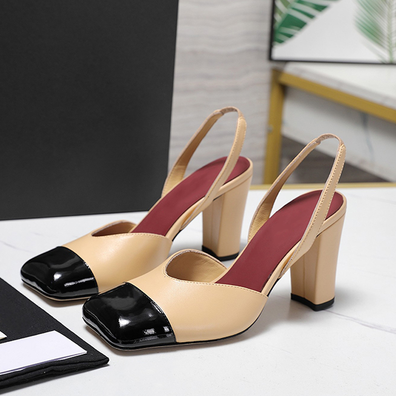 10A Slingback Pumps Women Designer Heels Luxury Loafers Dress Shoes Pump Square Toes Sandals Fashion High Heels Summer Wedding Party Shoes FZP994-image-941111860