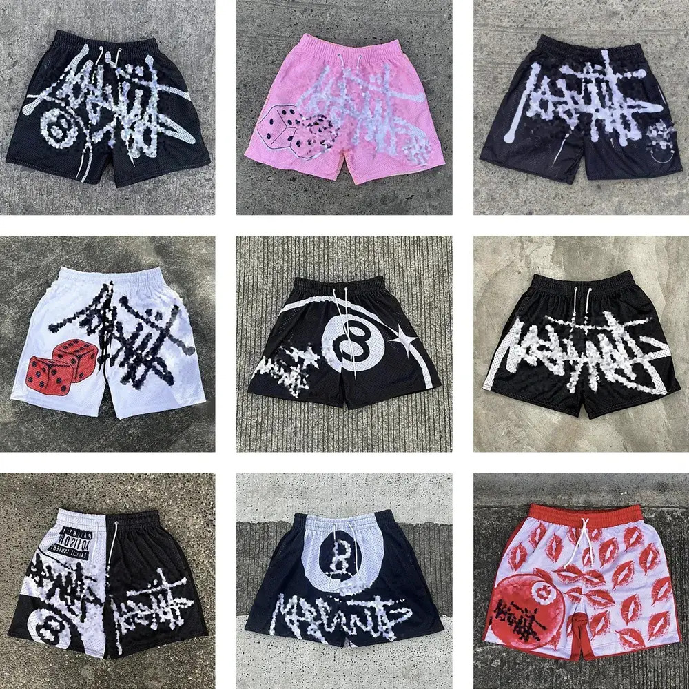 Designer Men's Shorts Printing 2025 Summer Fast-drying Sports Casual Words Dice Mesh Drawstring Comfortable STU-image-1105292126
